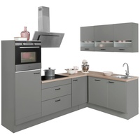 OPTIFIT Winkelküche L-Form 265 x 175 cm grau