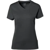 Hakro Damen-V-Shirt Cotton-Tec anthrazit S
