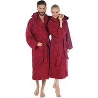 CELINATEX S-XXXL Bademantel Kapuze Uni lang aufgesetzte Taschen Damen