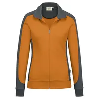 Hakro Damen Sweatjacke Contrast Mikralinar® orange/anthrazit, XL