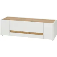 Furn.design Lowboard 140x40x40 cm Weiß/Eiche Wotan Holzwerkstoff