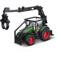 BBURAGO Traktor Fendt 1050 mit Holzgreifer: Spielzeugtraktor mit Schwungrad-Antrieb,