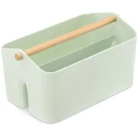 Navaris Aufbewahrungsbox mit Holzgriff - 2 Fächer Box Organizer
