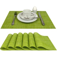 Delindo Lifestyle Tischsets Platzsets Capri, abwaschbar, im 6er-Set, grün,