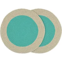 REMEMBER Baumwoll-Tischsets "Mint", 2er-Set - H 0,5 cm, Ø