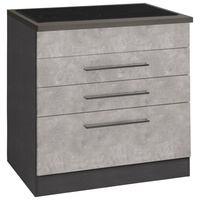 Kochstation Kochfeldumbauschrank »KS-Tulsa«, 80 cm breit, 2 Schubladen, 1