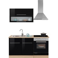 Kochstation Küchenzeile »KS-Eton«, ohne E-Geräte, Breite 160 cm schwarz