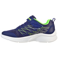 SKECHERS Jungen Microspec Texlor Sneaker, Navy Textile Lime Silver