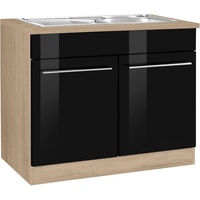 Kochstation Spülenschrank »KS-Eton«, Breite 100 cm schwarz
