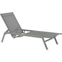 Beliani Sonnenliege 191 x 63 x 94 cm Grau