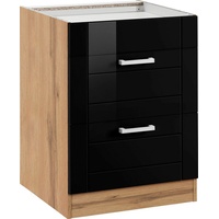Kochstation Kochfeldumbauschrank »KS-Tinnum«, 60 cm breit, 2 Auszüge, Metallgriffe,