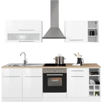 Kochstation Küchenzeile »KS-Eton«, mit E-Geräten, Breite 240 cm weiß