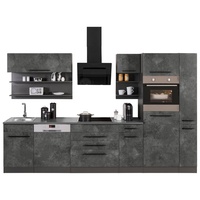 Kochstation Küchenzeile »KS-Tulsa«, mit E-Geräten, Breite 320 cm, schwarze