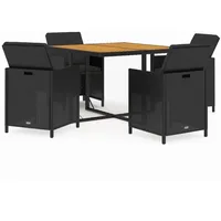 VidaXL Garten-Essgruppe 5-tlg. Schwarz