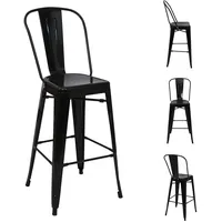 MCW Barhocker MCW-A73, Barstuhl Tresenhocker mit Lehne, Metall Industriedesign