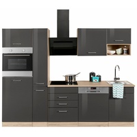 Kochstation Küchenzeile »KS-Haiti«, mit E-Geräten, Breite 260 cm grau