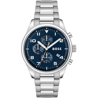 Boss Chronograph Quarz Uhr für Herren mit Silbernes Edelstahlarmband