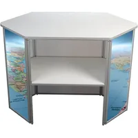 Update displays Messetheke gerade, weiß 122,5 x 55,0 x