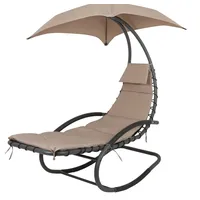 Lomadox - Schaukelliege mit Sonnendach GARDA-120 in beige, b/h/t: