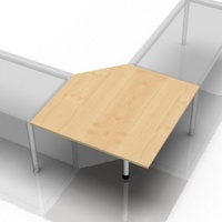 Hammerbacher Verbindungsplatte höhenverstellbar ahorn, Trapezform 120,0 x 80,0 x