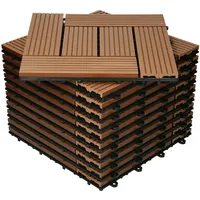 ECD Germany WPC Terrassenfliesen 30x30 cm 22er Spar Set