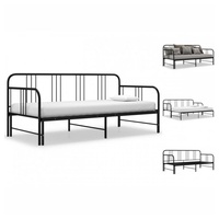 VidaXL Ausziehsofa Bettgestell Schwarz Metall 90x200 cm