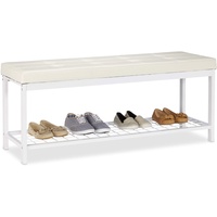 Relaxdays Schuhbank 10023311_49 weiß Metall 115,0 cm