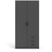 VCM Spell Kleiderschrank 2 Türen und 3 Schubladen matt