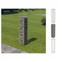 VidaXL Gabionenwand mit Abdeckung Verzinkter Stahl 20×20×100 cm