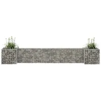 VidaXL H-förmiger Gabionen-Pflanzkorb Stahldraht 260x40x40 cm