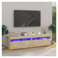 VidaXL TV-Schränke 2 Stk. mit LED-Leuchten Sonoma-Eiche 75x35x40 cm