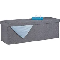 Relaxdays Sitzbank mit 3 Fächern Anthrazit