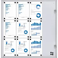 Showdown® Displays Schaukasten Economy XS silber 12x DIN A4