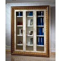 Casa Padrino Luxus Barock Bücherschrank Weiß / Dunkelbraun /