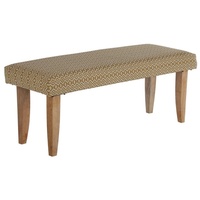 WOMO-DESIGN Sitzbank gepolstert Stoffbezug 120x48x40cm Holzoptik-Weiß-Gold,