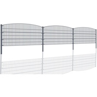 Aileenstore Gartenzaun Mattenzaun Doppelstabmattenzaun Anthrazit Grau Rund