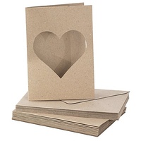 Buttinette Recycling-Passepartoutkarten, Herz, A6 / C6, 10 Stück