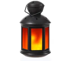 MARELIDA LED Laterne mit Effekt, dekorative Stimmungslaterne schwarz