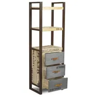 MASSIVMOEBEL24.DE Massivholz Regal Industrial Factory Stil Mango Eisen bedruckt