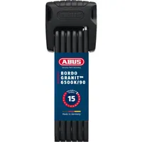ABUS Bordo Granit 6500K/90 BK SH Faltschloss schwarz