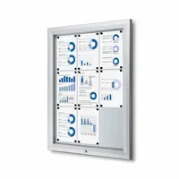 Showdown® Displays Schaukasten T silber 9x DIN A4 80,5