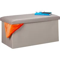 Relaxdays Sitztruhe 10031586_111 grau Holz 76,5 cm