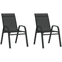 VidaXL Stapelbare Gartenstühle 2 Stk. Schwarz