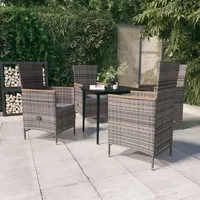 VidaXL 5-tlg. Garten-Essgruppe mit Kissen Grau