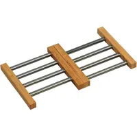 KESPER 58742 Variabler Topfuntersetzer, Edelstahl/Bambus/Topf - Untersetzer