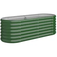 VidaXL Hochbeet Pulverbeschichteter Stahl 114x40x36 cm Grün