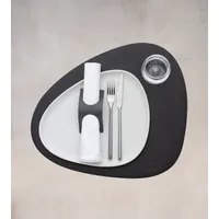 LINDDNA Tischset Serene L Curve Leder Schwarz (Large)