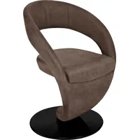 K+W Komfort & Wohnen Drehstuhl Wave Mikrofaser braun