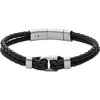 Fossil Armband Leder, Edelstahl One Size Herren