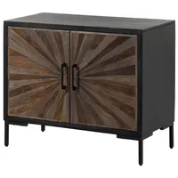 MASSIVMOEBEL24.DE Sideboard Sheesham 90x45x75 schwarz lackiert SUN #101